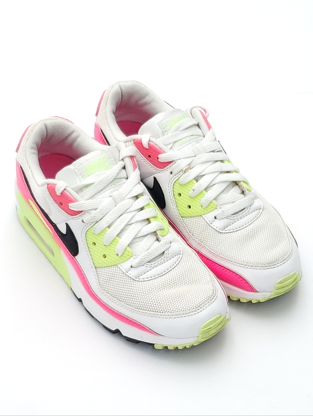 NIKE Air Max 90 Sneakers Watermelon White/Pink Neon Activewear Shoes Womens Sz 9 - Picture 4 of 10